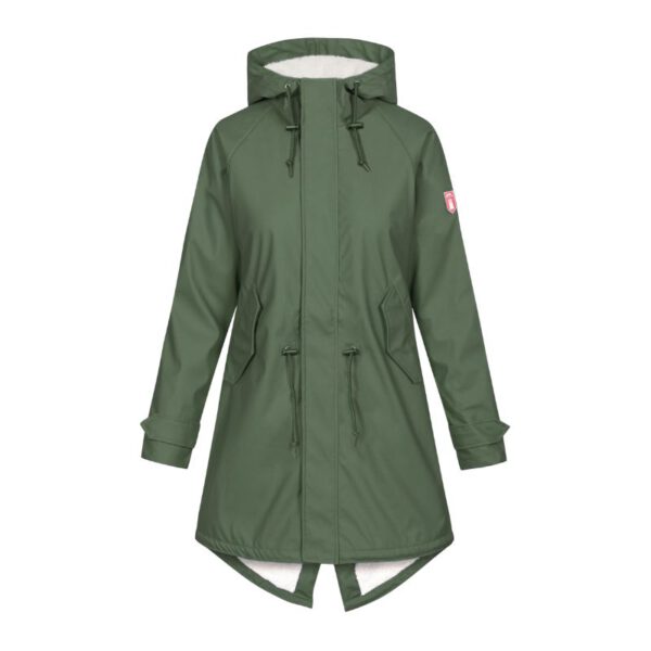 Derbe Friese Tidaholm Damen Regenjacke Oliv Gefüttert