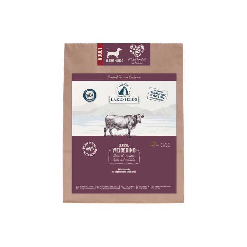 Lakefields Trockenfleisch Menü Rind kleine Pellets