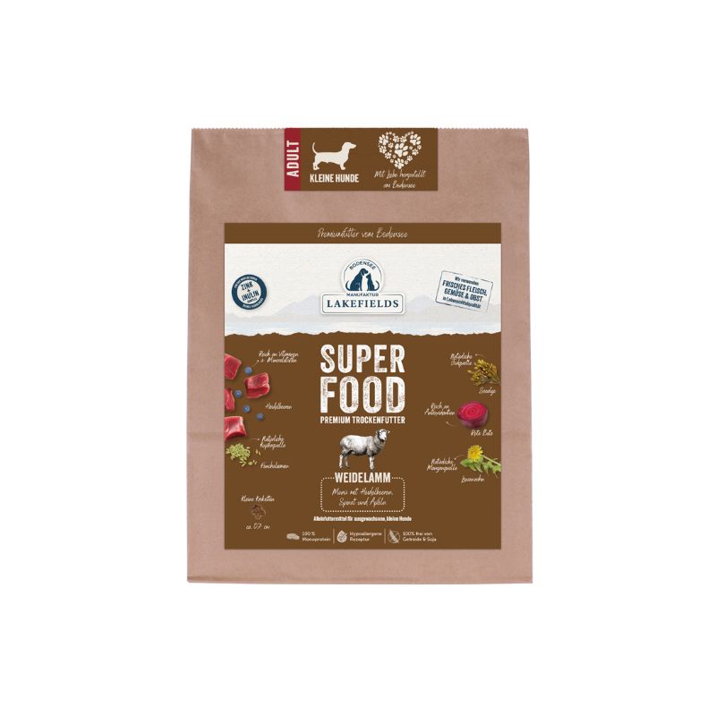 Lakefields Trockenfutter Superfood Menü Lamm kleine Pellets