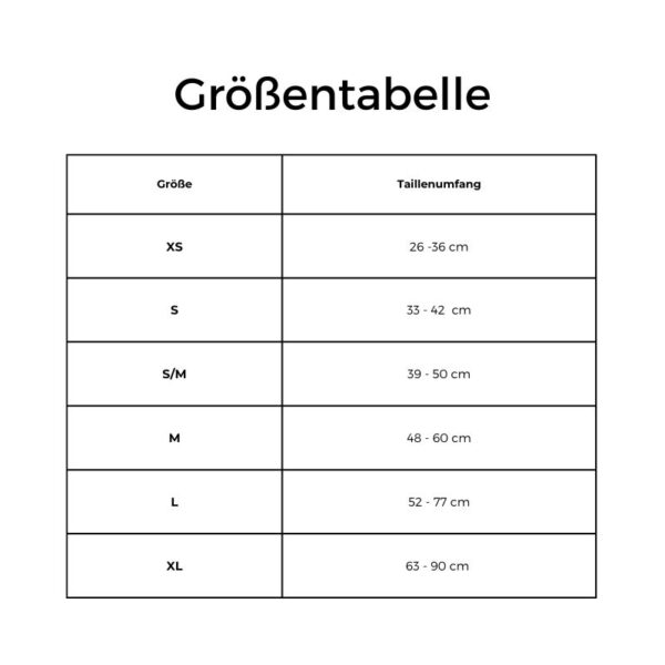 Lill's Läufigkeitshosen Größentabelle