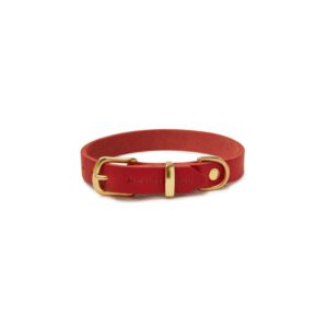 Molly & Stitch "Butter" Leder Hundehalsband Chilli Rot