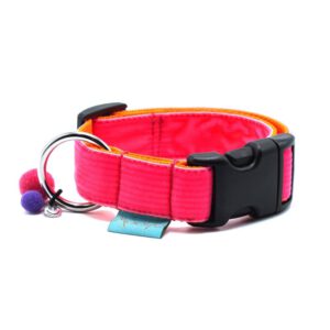 MooiZo Halsband Velvet Pink Orange (2)