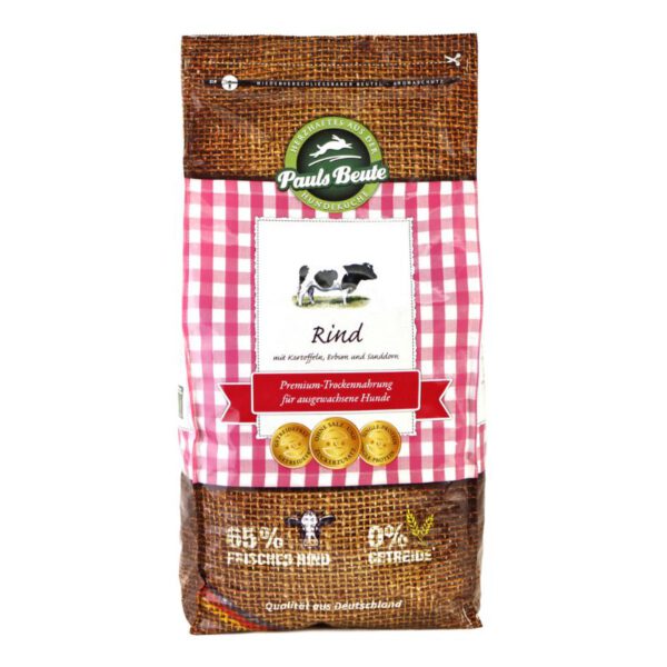 Pauls Beute - Trockenfutter Rind Verpackung